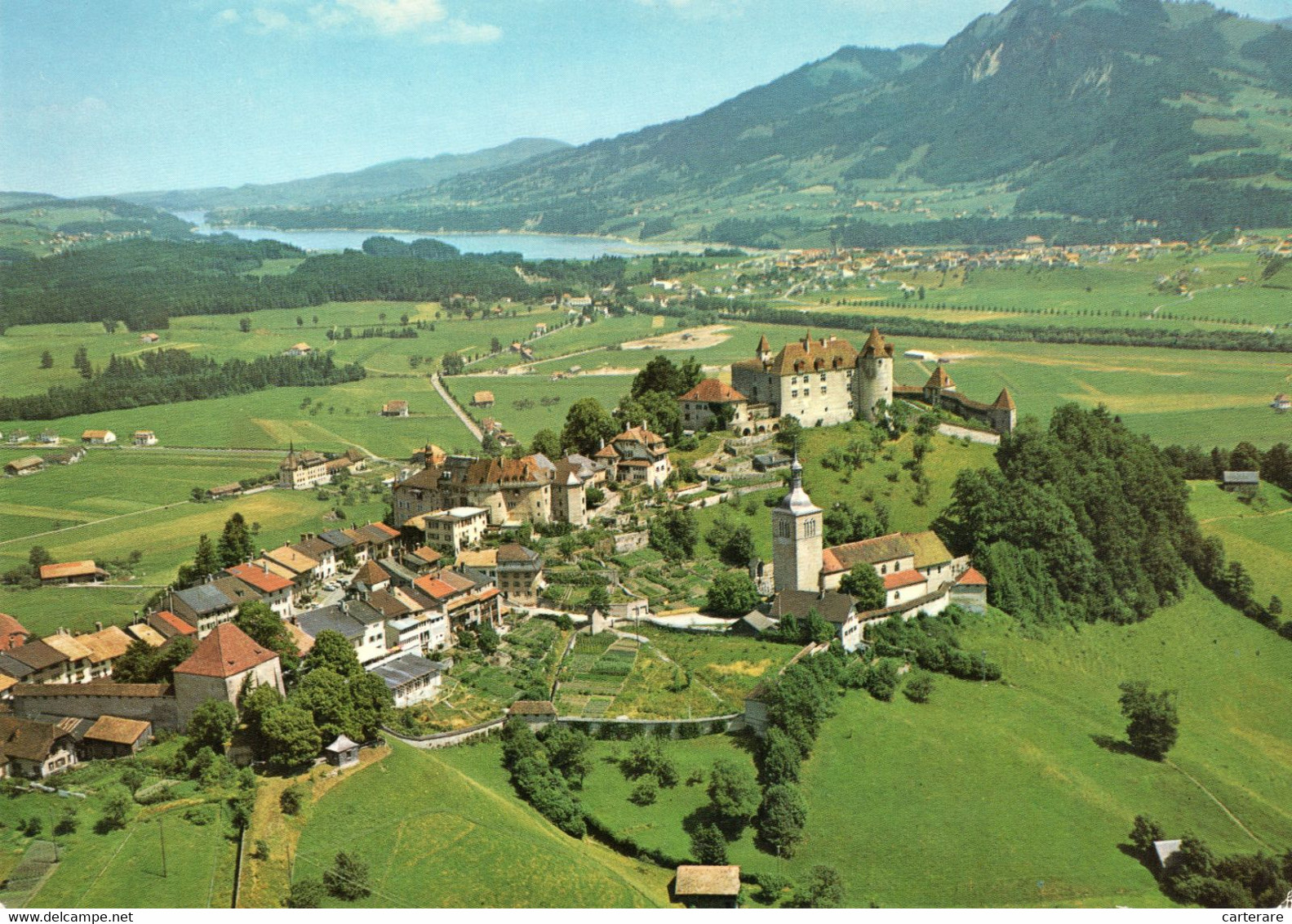 SUISSE,SWITZERLAND,SWISS, HELVETIA,SCHWEIZ,SVIZZERA ,FRIBOURG,GRUYERES,VUE AERIENNE BELLE - Fribourg