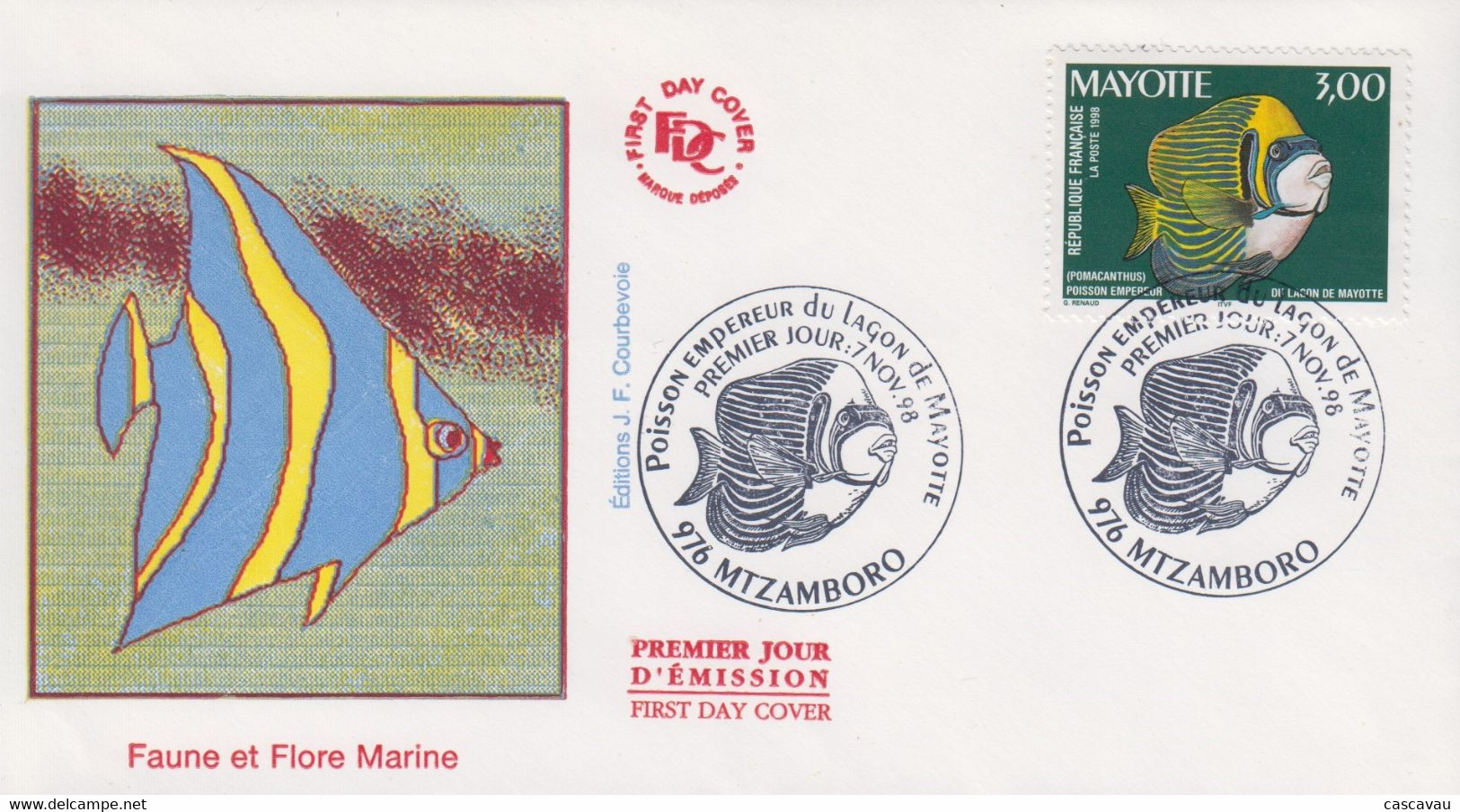 Enveloppe  FDC  1er  Jour    MAYOTTE    Poisson  Empereur    1998 - Other & Unclassified