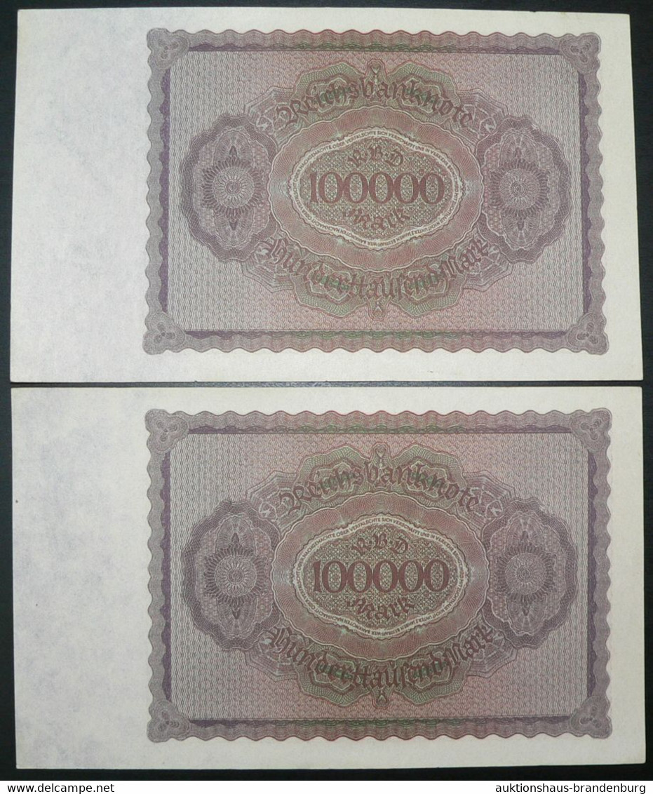 2x 100.000 Mark.1.2.1923 - FZ K Mit Laufender KN - Reichsbank (DEU-93d) - 100.000 Mark