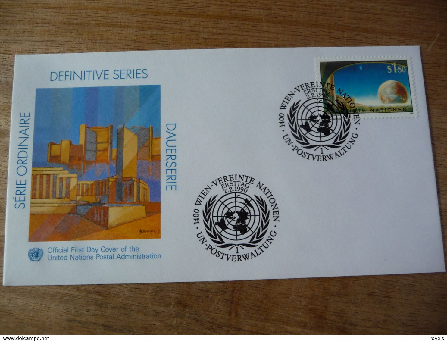 (7) UNITED NATIONS -ONU - NAZIONI UNITE - NATIONS UNIES * FDC 1990 * Painting By Kurt Regschek - Covers & Documents