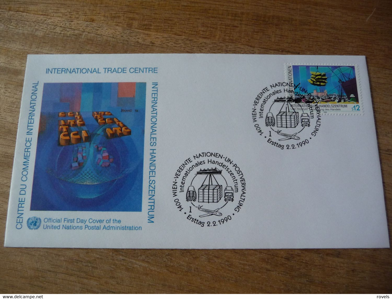 (7) UNITED NATIONS -ONU - NAZIONI UNITE - NATIONS UNIES * FDC 1990 * International Trade Centre - Covers & Documents