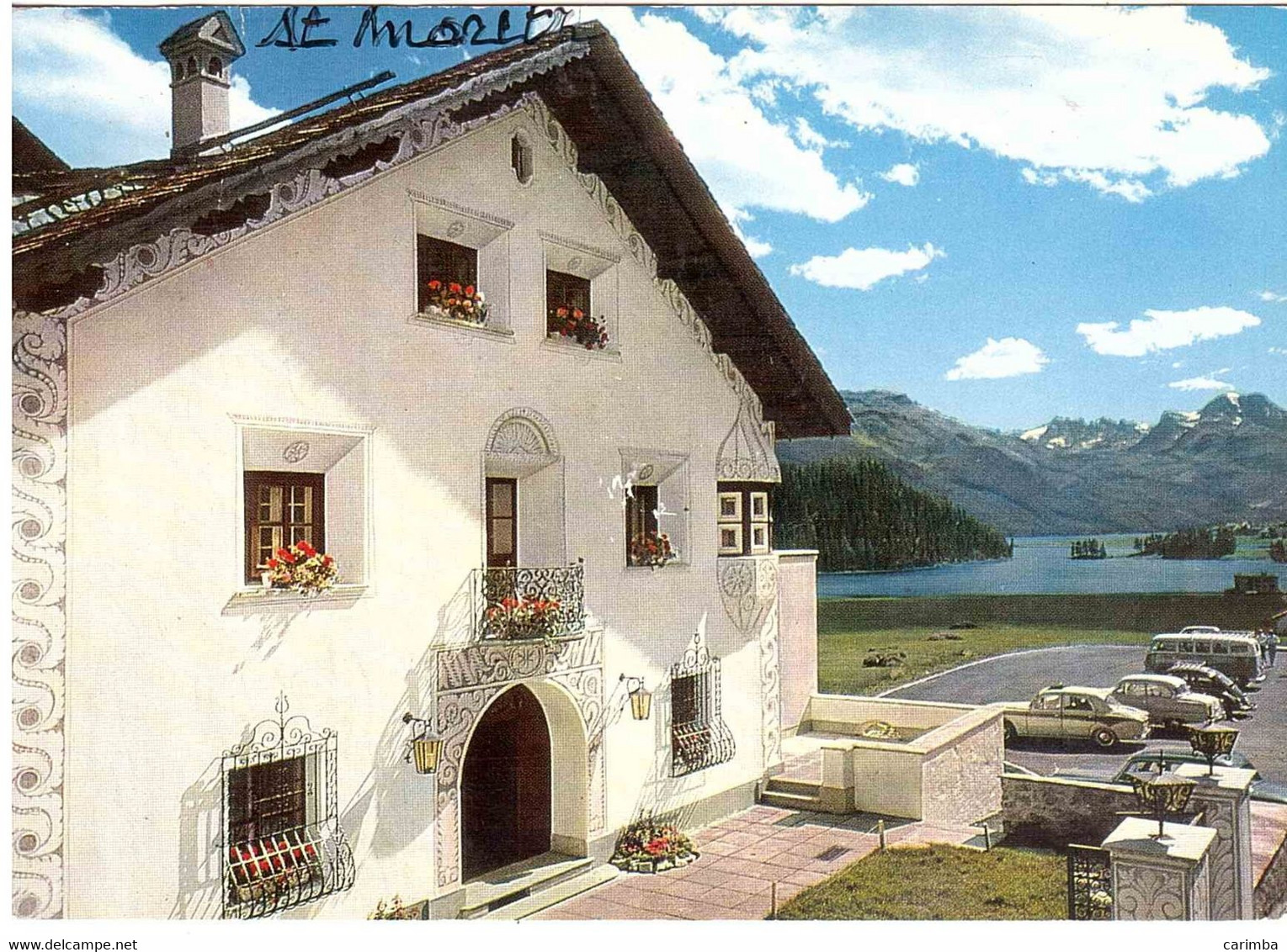 ANNULLO MECCANICO CARTOLINA HOTEL CHESA GUARDALEJ ST MORITZ - Guarda