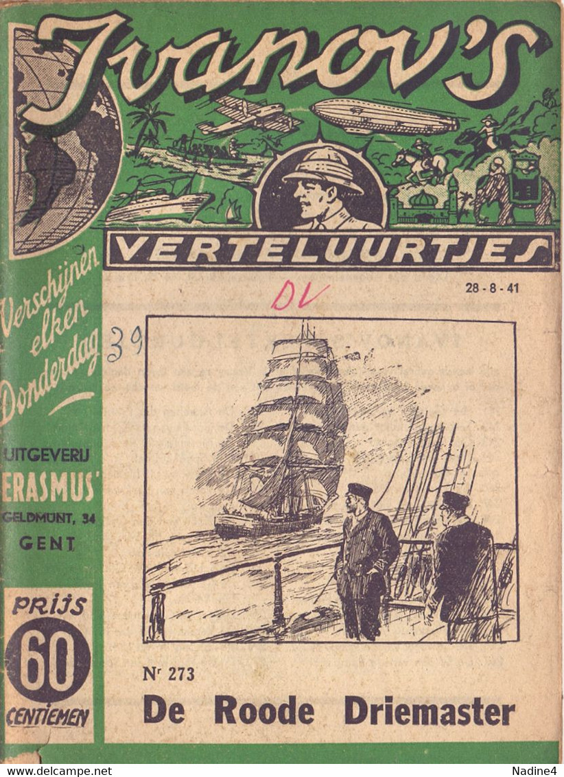 Tijdschrift Ivanov's Verteluurtjes - N° 273 - De Roode Driemaster - Sacha Ivanov - Uitg. Geldmunt Gent - 1941 - Juniors