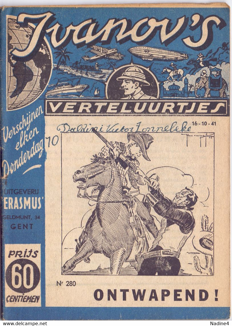 Tijdschrift Ivanov's Verteluurtjes - N° 280 - Ontwapend ! - Sacha Ivanov - Uitg. Erasmus Gent - 1941 - Giovani