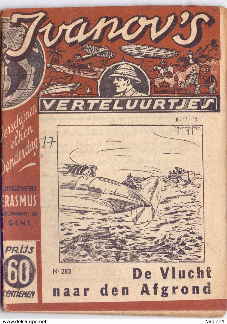 Tijdschrift Ivanov's Verteluurtjes - N° 283 - De Vlucht Naar De Afgrond - Sacha Ivanov - Uitg. Erasmus Gent - 1941 - Juniors