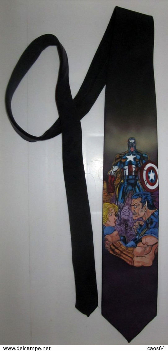 Capitan America Cravatta  Dipinta A Mano Seta 100% New - Dassen