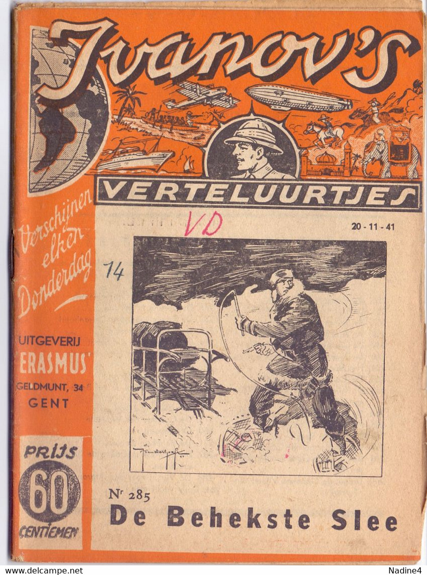 Tijdschrift Ivanov's Verteluurtjes - N° 285 - De Behekste Slee - Sacha Ivanov - Uitg. Erasmus Gent - 1941 - Jeugd