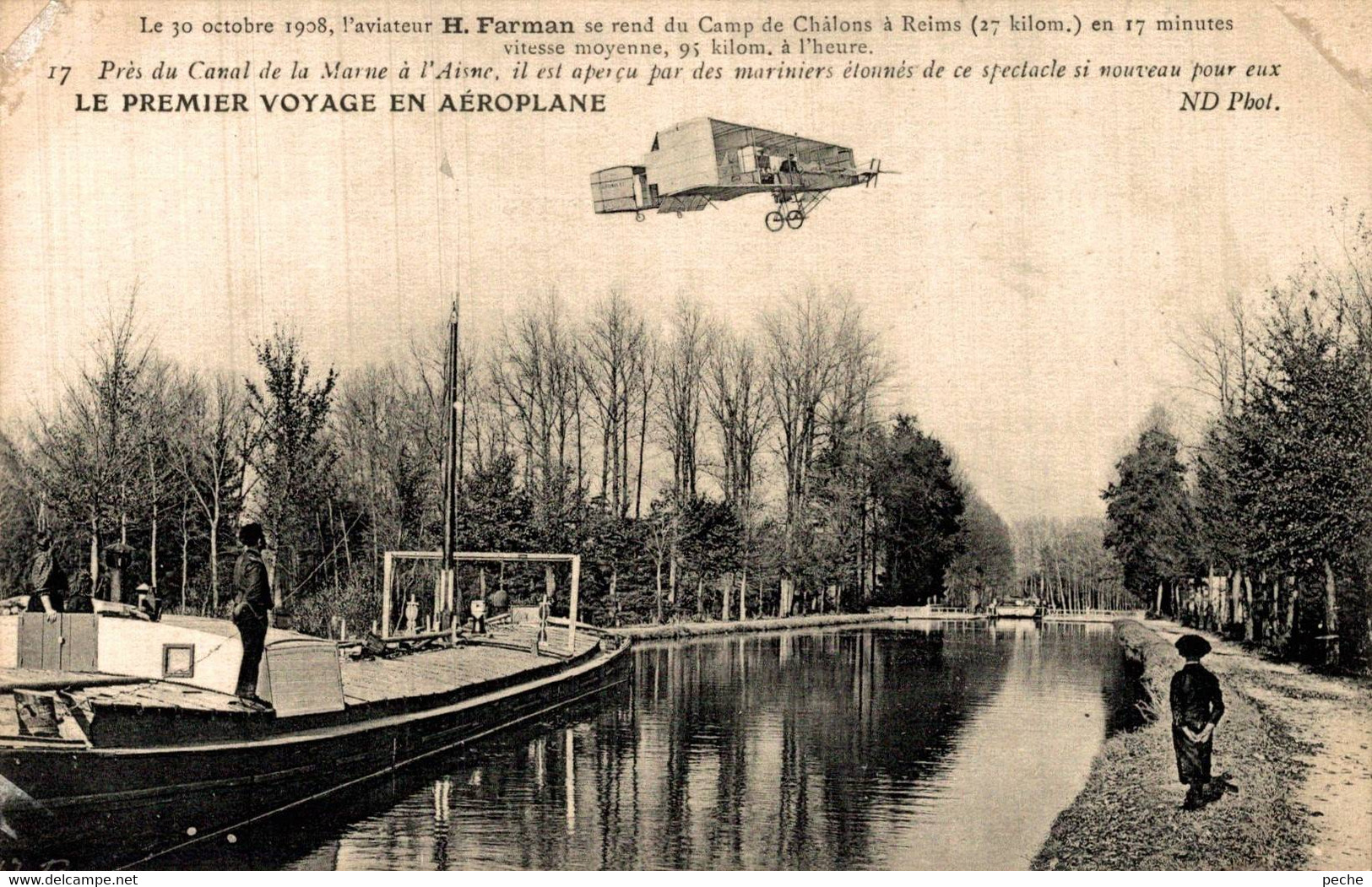 N°125 P -cpa Le Premier Voyage En Aéroplane -Farman- - Airmen, Fliers