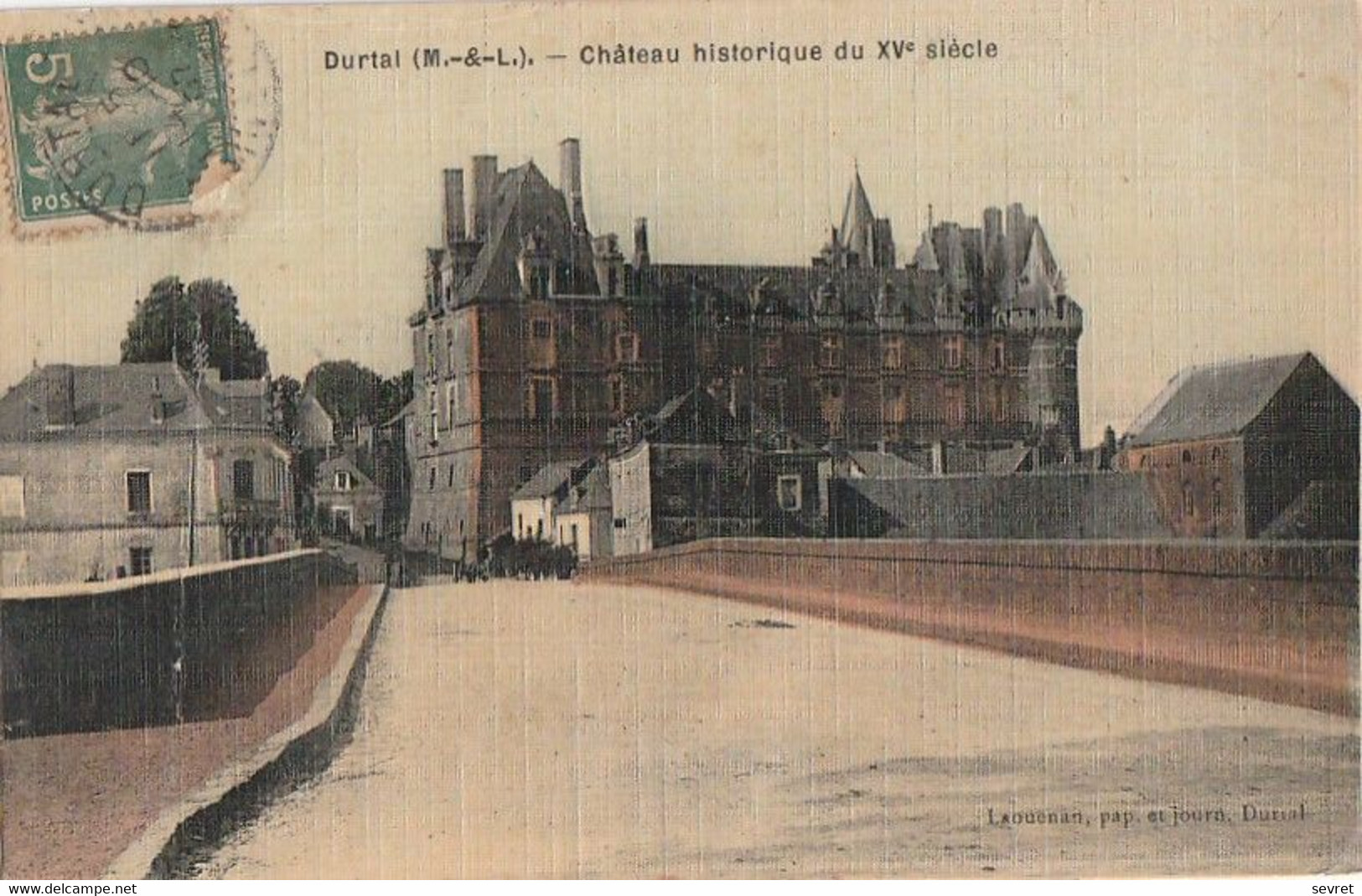 DURTAL. -  Château Historique Du Xvè Siècle. Carte Toilée RARE - Durtal