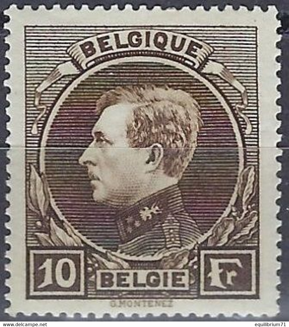 289* - Le Roi / Z.M. Koning / Der König / The King - Albert I - "Type Montenez" - BELGIQUE / BELGIË / BELGIEN - 1929-1941 Big Montenez