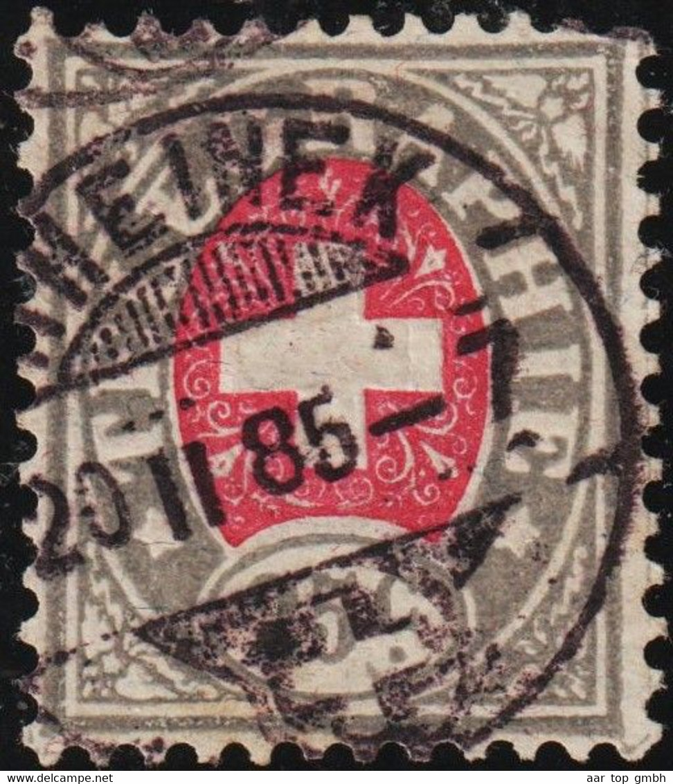 Heimat SG Rheineck 1885-02-20 Vollstempel Auf Telegraphen-Marke 25 Rp. Zu#15 - Telegrafo