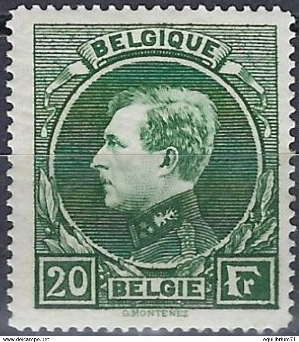 290* - Le Roi / Z.M. Koning / Der König / The King - Albert I - "Type Montenez" - BELGIQUE / BELGIË / BELGIEN - 1929-1941 Groot Montenez