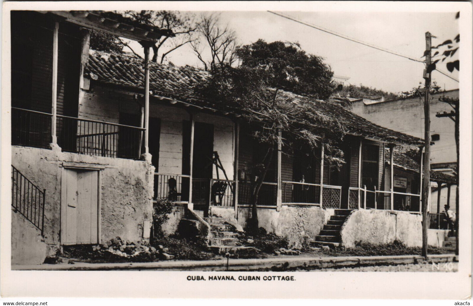 PC CUBA, HAVANA, CUBAN COTTAGE, Vintage REAL PHOTO Postcard (b42830) - Cuba