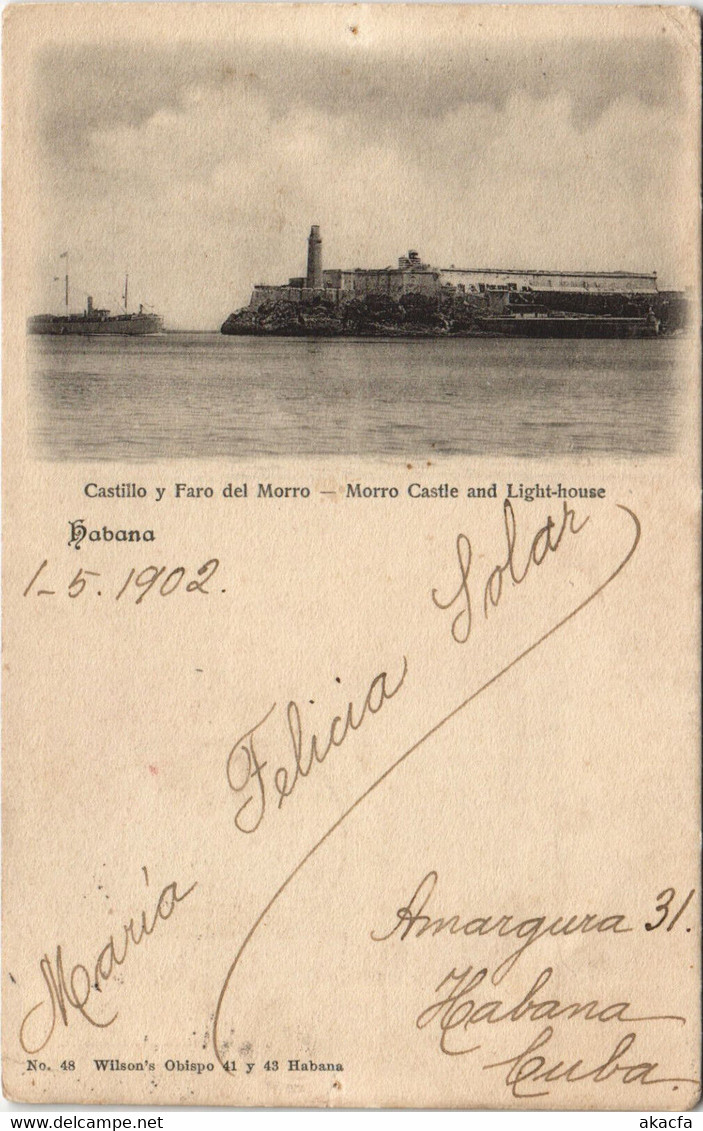 PC CUBA, HABANA, CASTILLO Y FARO DEL MORRO, Vintage Postcard (b42832) - Cuba