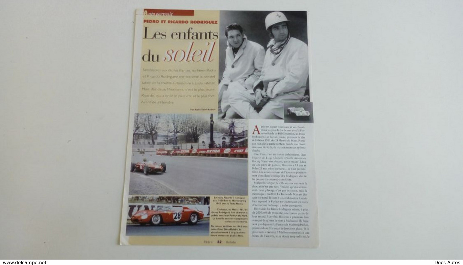 Coupure De Presse Pedro Et Ricardo Rodriguez - Automobile - F1