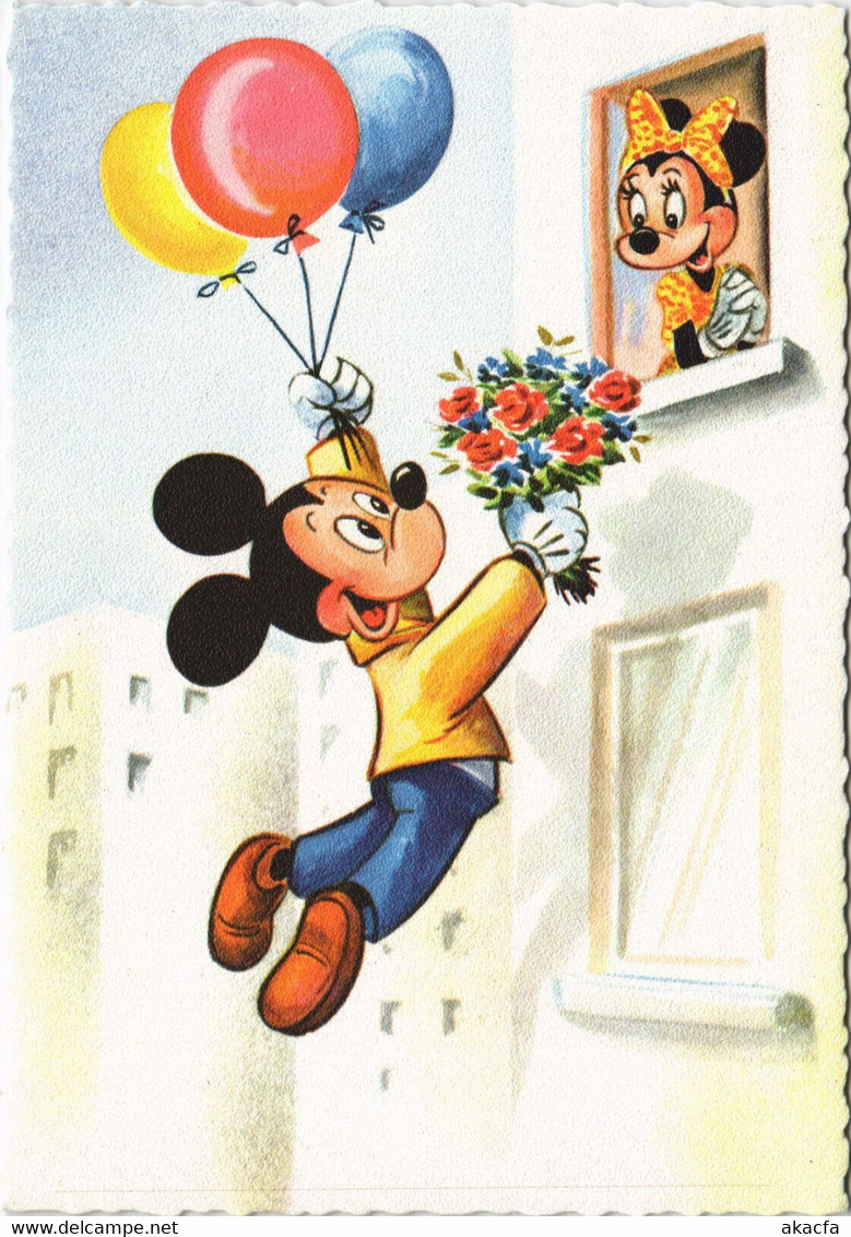 PC DISNEY, MICKEY AND MINNIE MOUSE, Vintage Postcard (b43833) - Disneyland