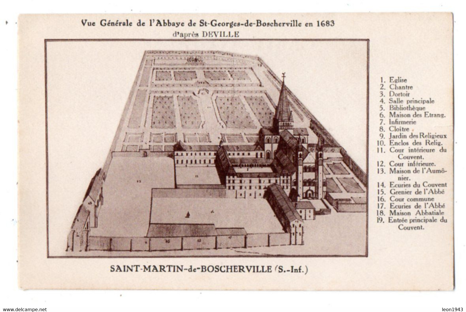 31489-LE-76-Vue Générale De L'Abbaye De St-Georges -de-Boscherville En 1383 D'après DEVILLE-SAINT-MARTIN-de-BOSCHERVILLE - Saint-Martin-de-Boscherville