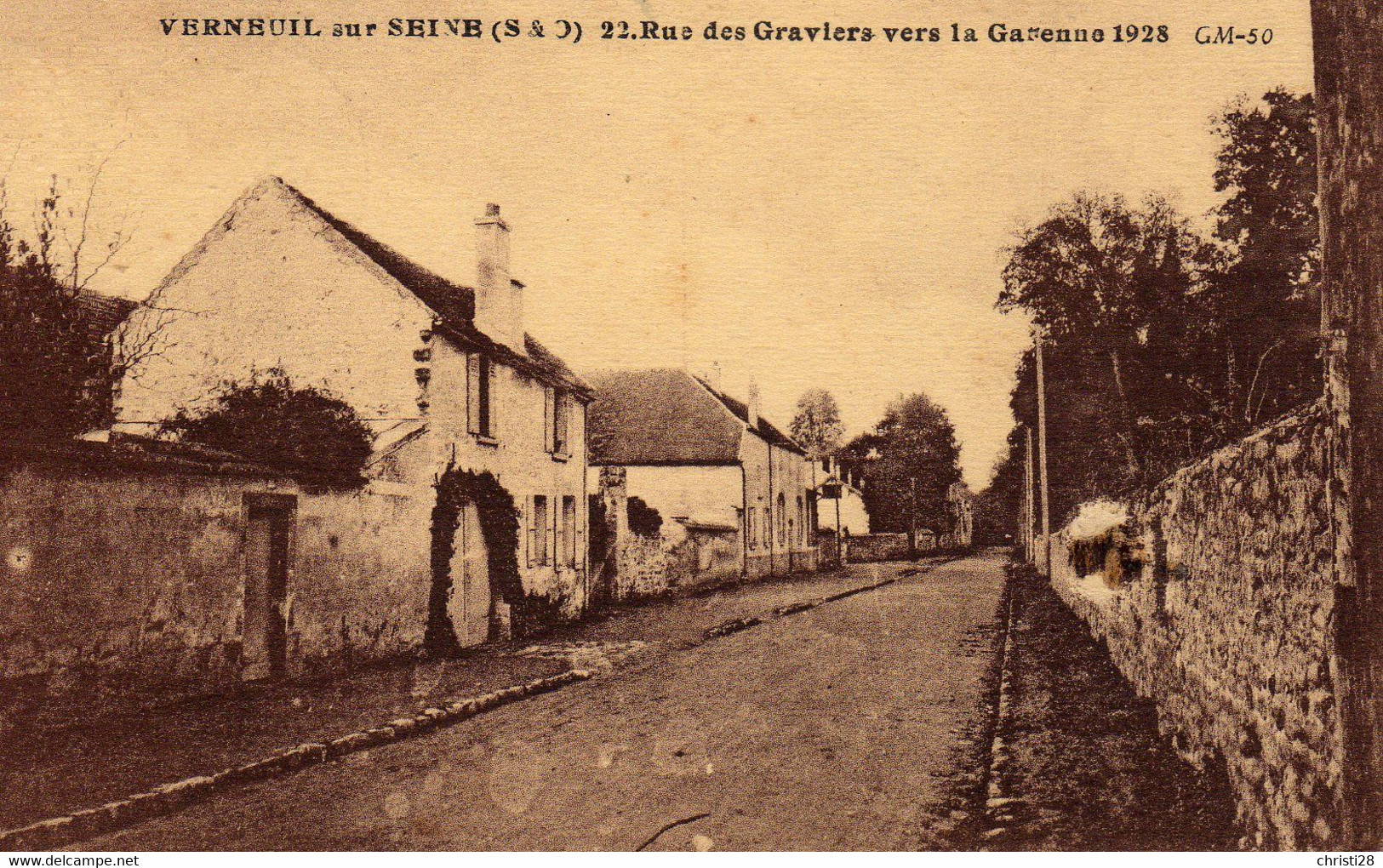 DPT 78 VERNEUIL SUR SEINE 22 Rue Des Graviers Vers La Garenne 1928 - Verneuil Sur Seine