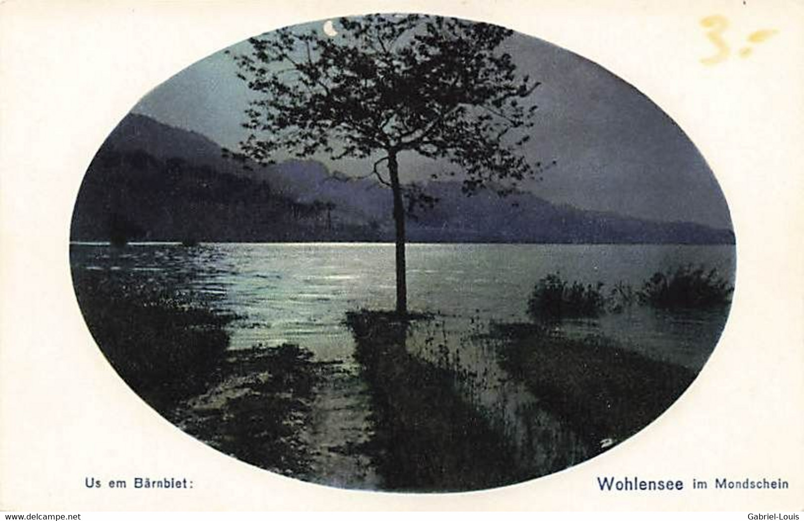Us Em Bärnbiet Wohlensee Im Mondschein Wohlen 1923 - Wohlen Bei Bern