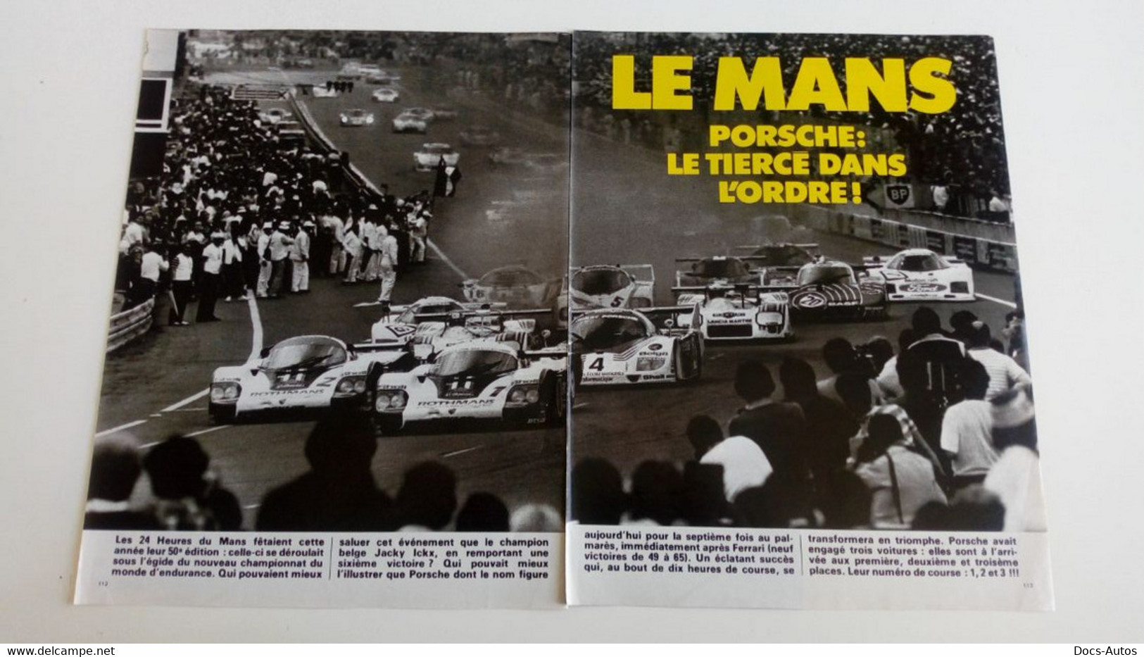 Coupure De Presse Les 24 Heures Du Mans De 1982 - Andere & Zonder Classificatie