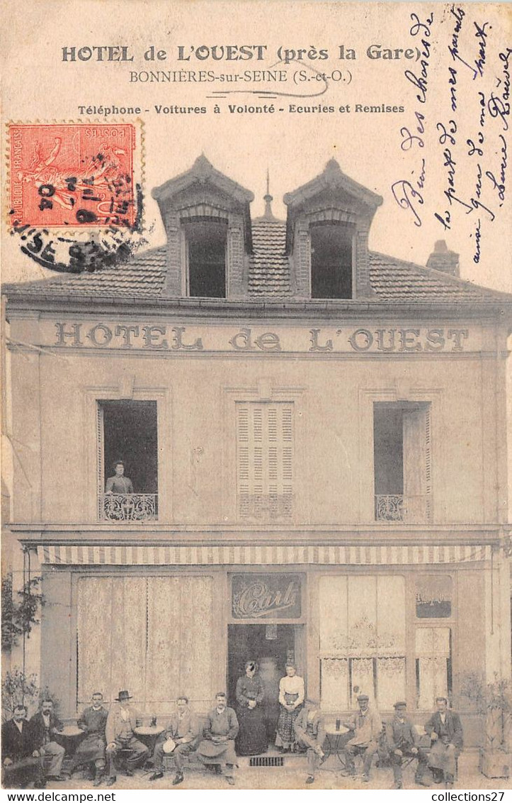 78-BONNIERES-SUR-SEINE- HÔTEL DE L'OUEST ( APRES LA GARE ) - Bonnieres Sur Seine