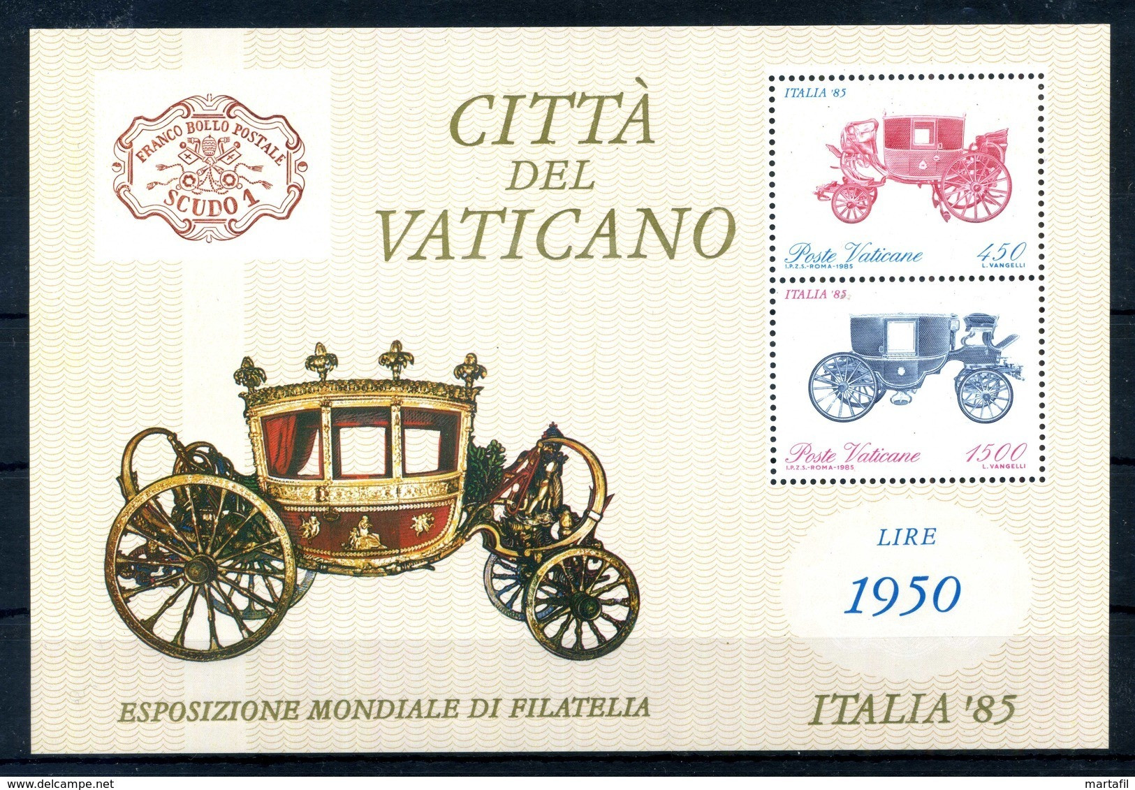 1985 VATICANO BF8 MNH ** - Unused Stamps