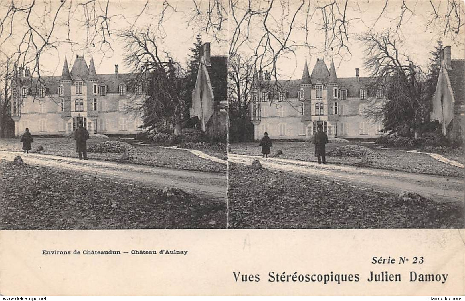 Cartes Stéréos.   5  Cartes   Tours Militaires.  Chambord Et Château D'Aulnay Dpt 28   (voir Scan) - Cartoline Stereoscopiche