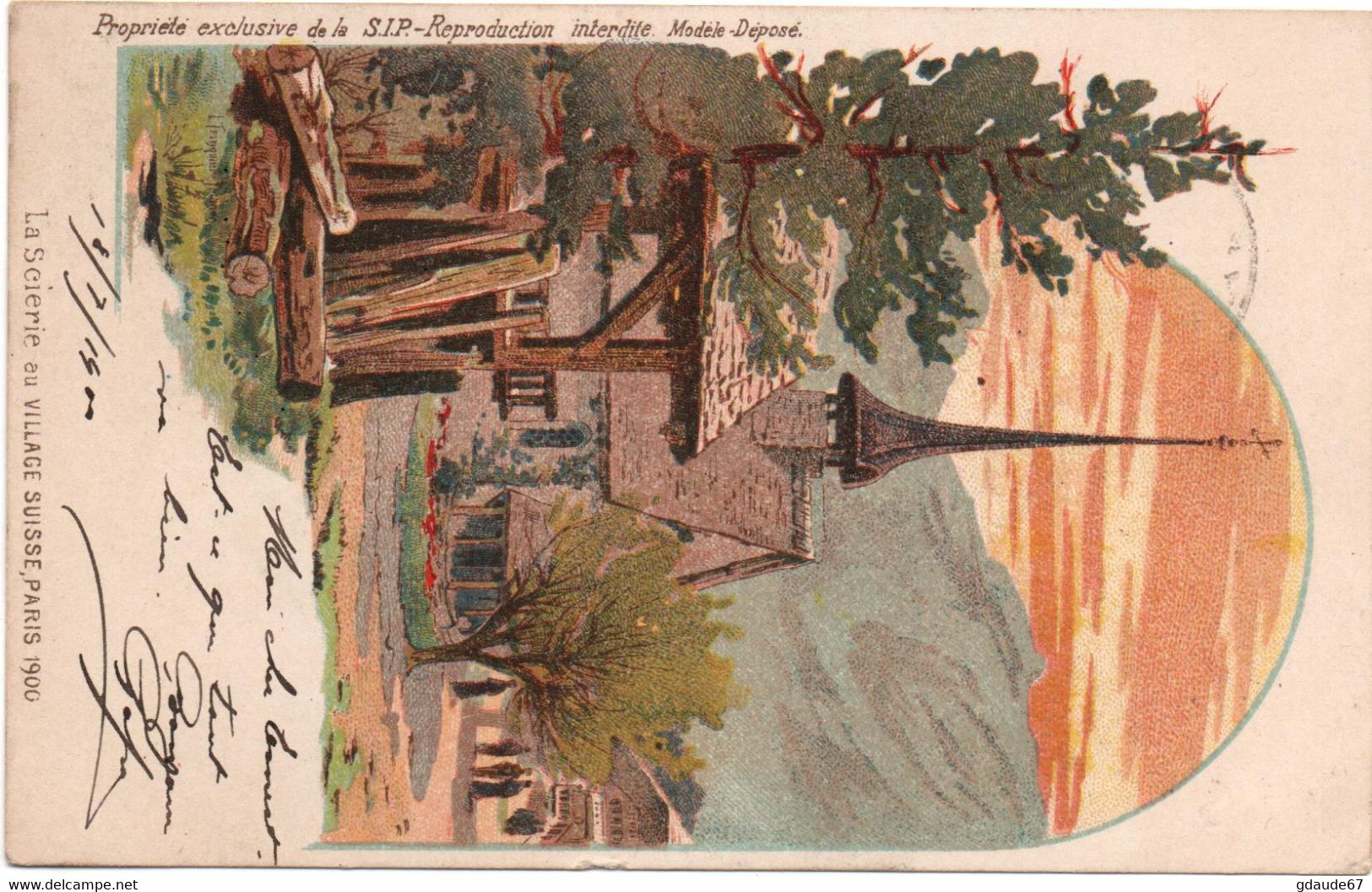 1900 - OBLITERATION MECANIQUE MECA DRAPEAU EXPOSITION UNIVERSELLE PARIS Sur TYPE SAGE Pour LUXEMBOURG - Mechanical Postmarks (Other)