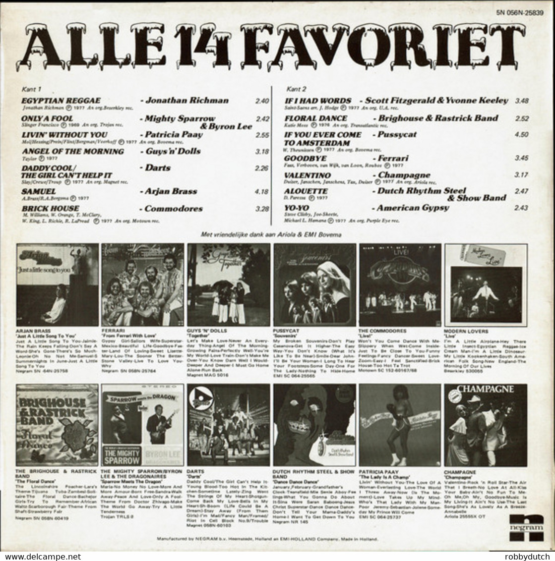 * LP *  ALLE 14 FAVORIET (Holland 1977) - Compilations