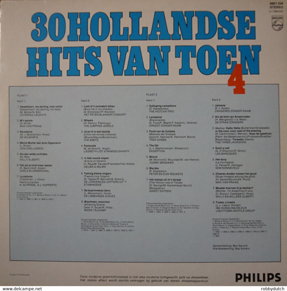 * 2LP *  30 HOLLANDSE HITS VAN TOEN Deel 4 - DIVERSE ARTIESTEN (Holland 1981 - Andere - Nederlandstalig