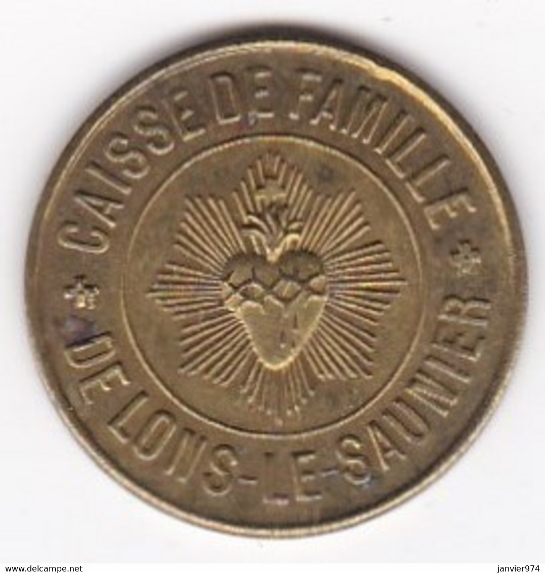 39. Jura. Lons-le-Saunier. Caisse De La Famille. St Désiré Economat 5 Centimes, En Laiton - Monedas / De Necesidad