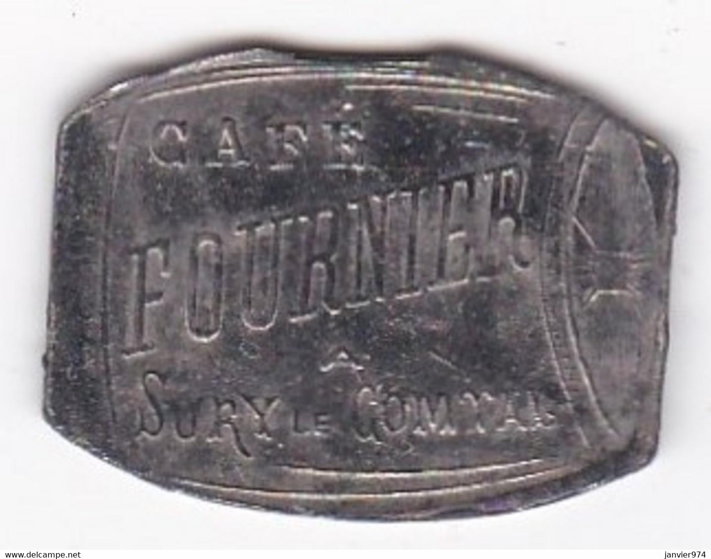 42. Loire. Café Fournier à Sury Le Comtal. Bon Pour 12 Centimes 1/2, En Zinc Nickelé. - Monetary / Of Necessity