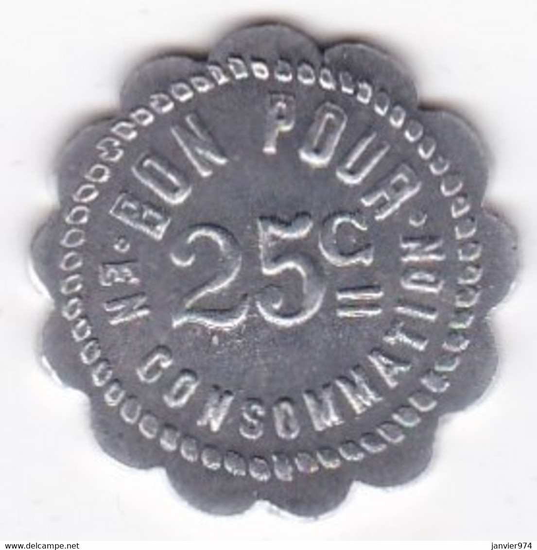 42. Loire. Saint-Rambert-sur-Loire . Café Philippot à La Baraillière. 25 Centimes, En Aluminium - Monétaires / De Nécessité