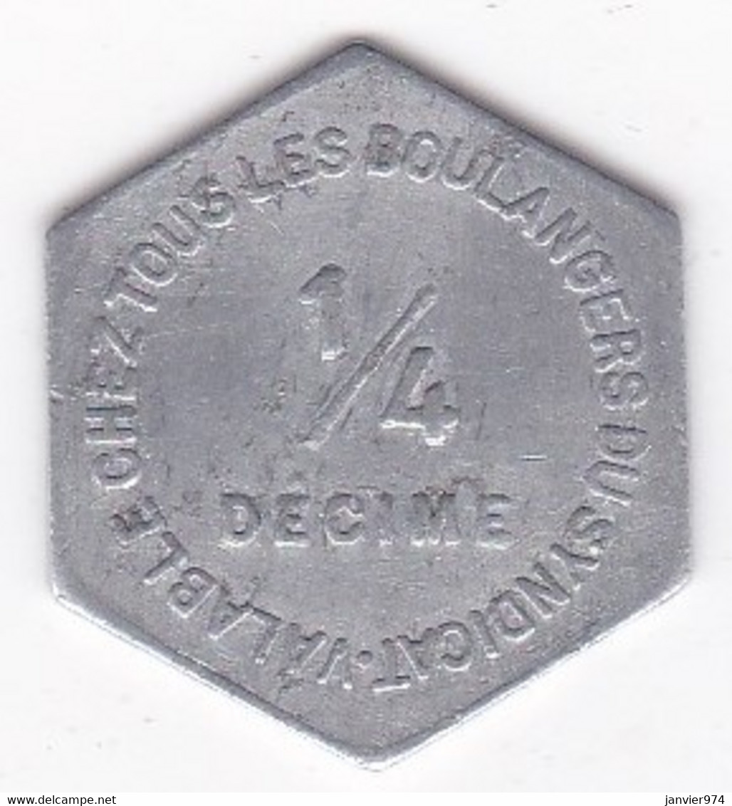 44 . Loire Atlantique. Saint Nazaire. Chambre Syndicale Des Patrons Boulangers. 1/4 Decime, En Aluminium - Monétaires / De Nécessité