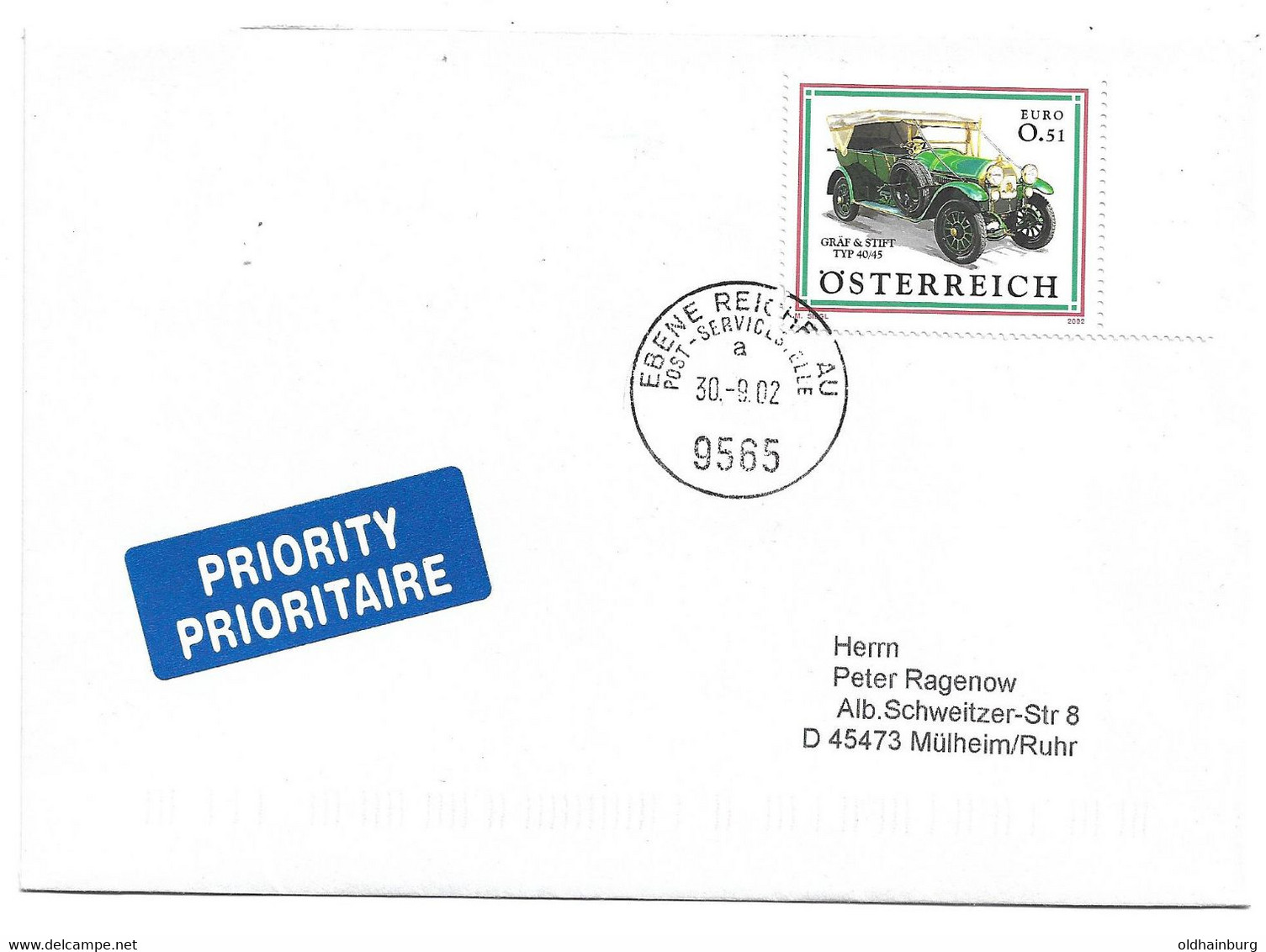 2226o: Post-Servicestelle 9565 Ebene Reichenau - Cartas & Documentos