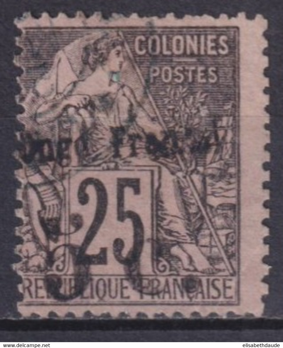 CONGO - YVERT N°4A OBLITERE SURCHARGE II (TRES LEGER AMINCI /THIN LIGHT)  - COTE = 150 EUR. - Gebruikt