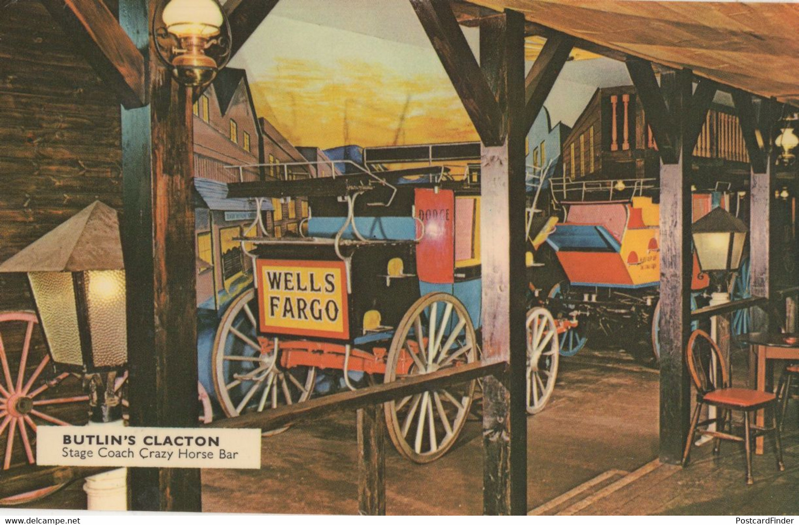 Butlins Holiday Camp Clacton On Sea Stage Coach Crazy Horse Bar Postcard - Clacton On Sea