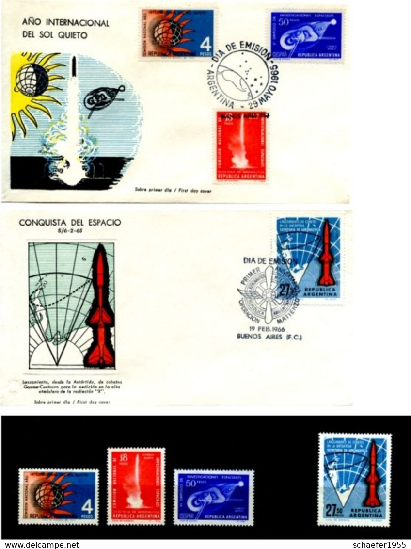 Argentina, Argentinien 1965 2x FDC + Stamps Perf. - Amérique Du Sud