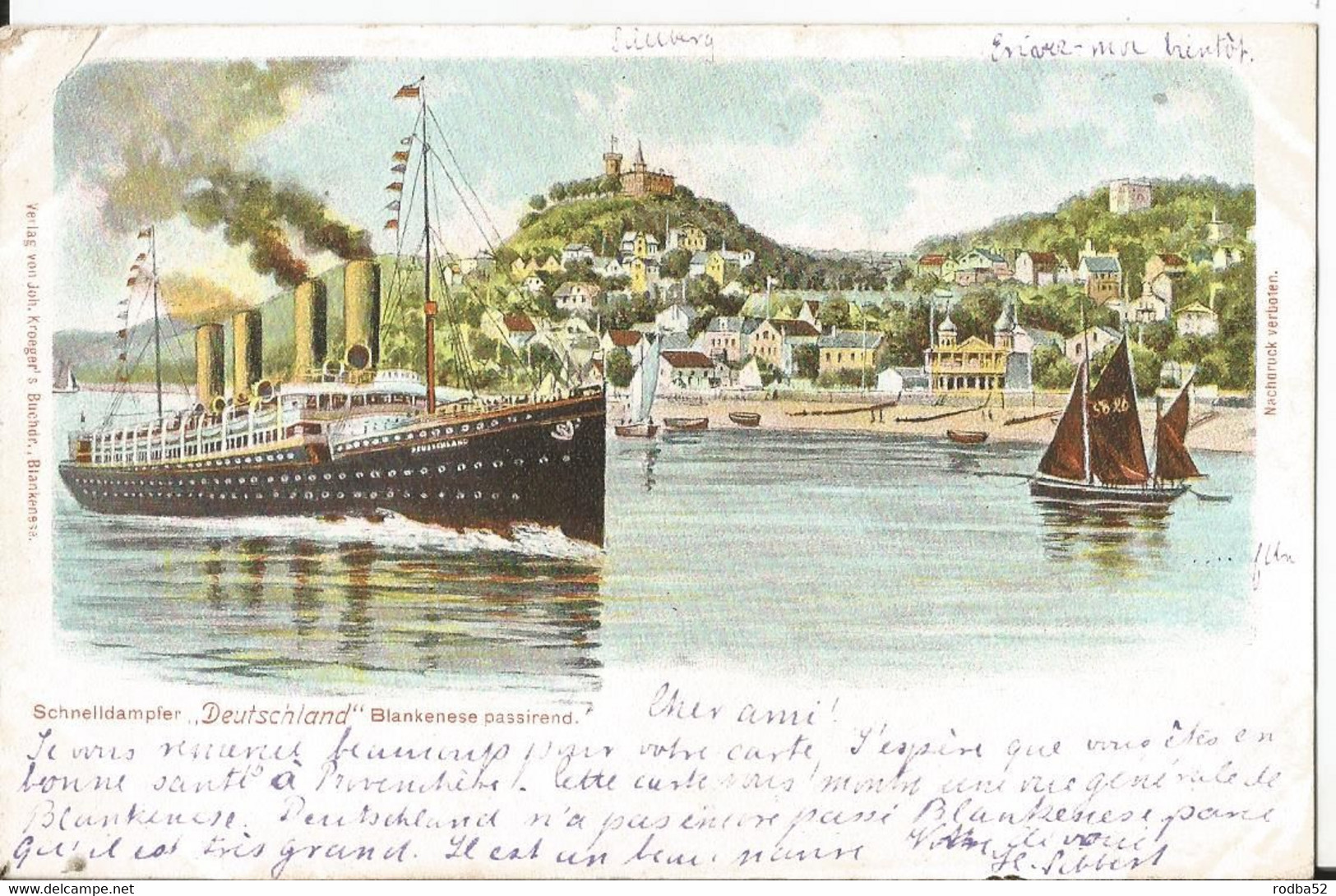 CPA -  AK - Dampfer Deutschland Blankenese Passirend - Schiff - Bateau Boat - Blankenese