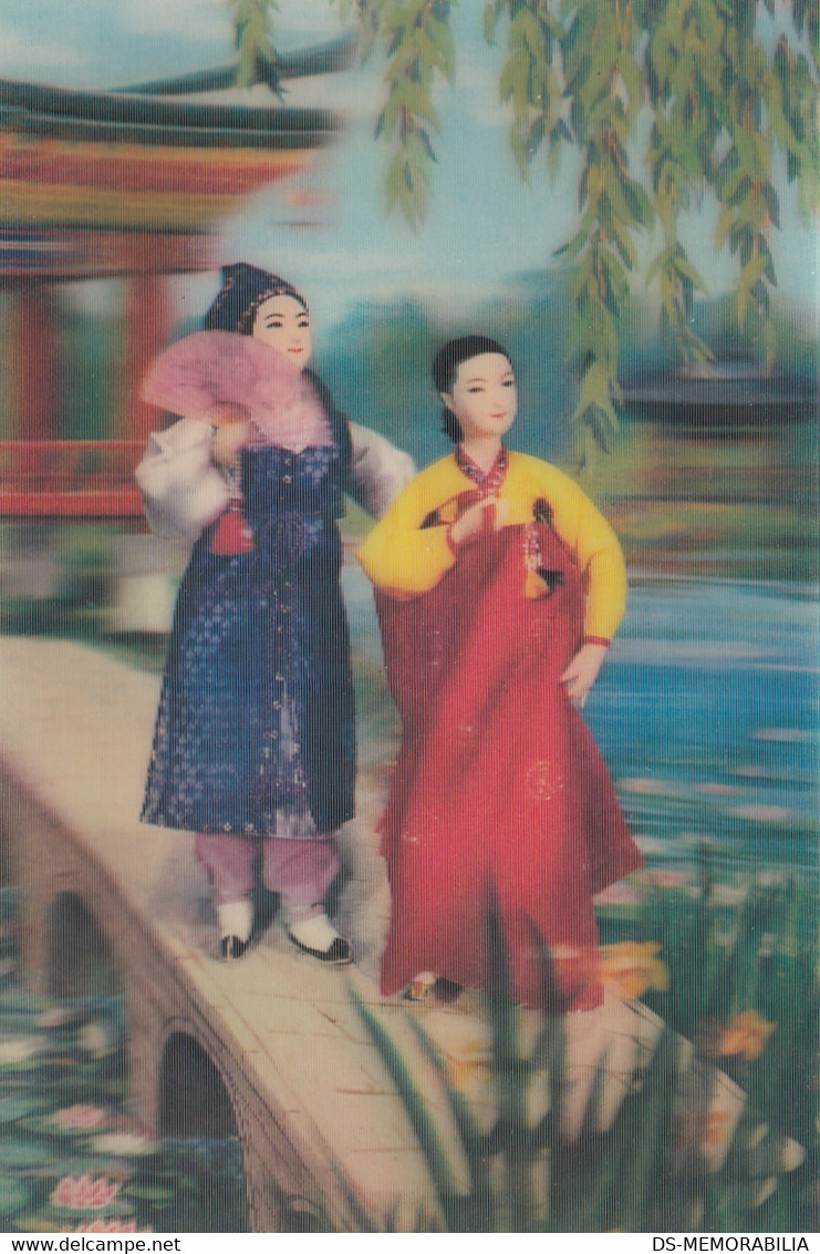 North Korea - Scene From Tale Of Chun Hyang 3 D Dimensional Postcard - Corée Du Nord