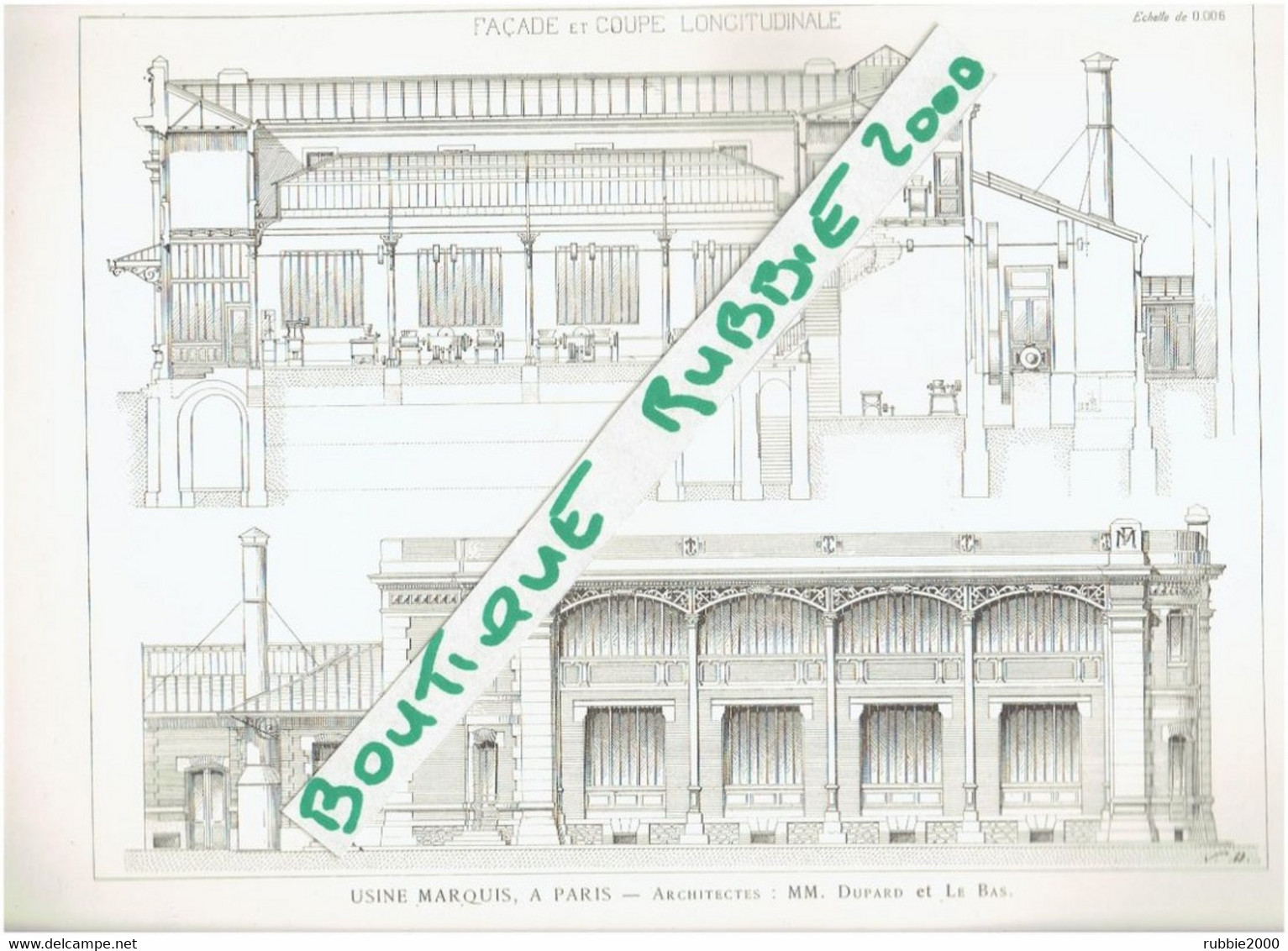 3 PLANS DESSIN 1899 PARIS 18° USINE DE CHOCOLAT FRANCOIS MARQUIS 21 RUE BOINOD ARCHITECTES DUPARD ET LE BAS - Parigi