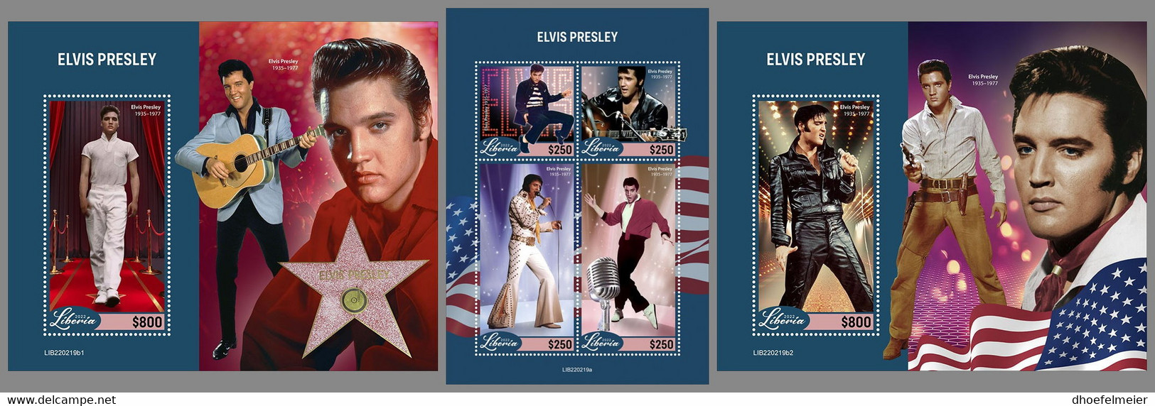 LIBERIA 2022 MNH Elvis Presley M/S+2S/S - OFFICIAL ISSUE - DHQ2235 - Elvis Presley