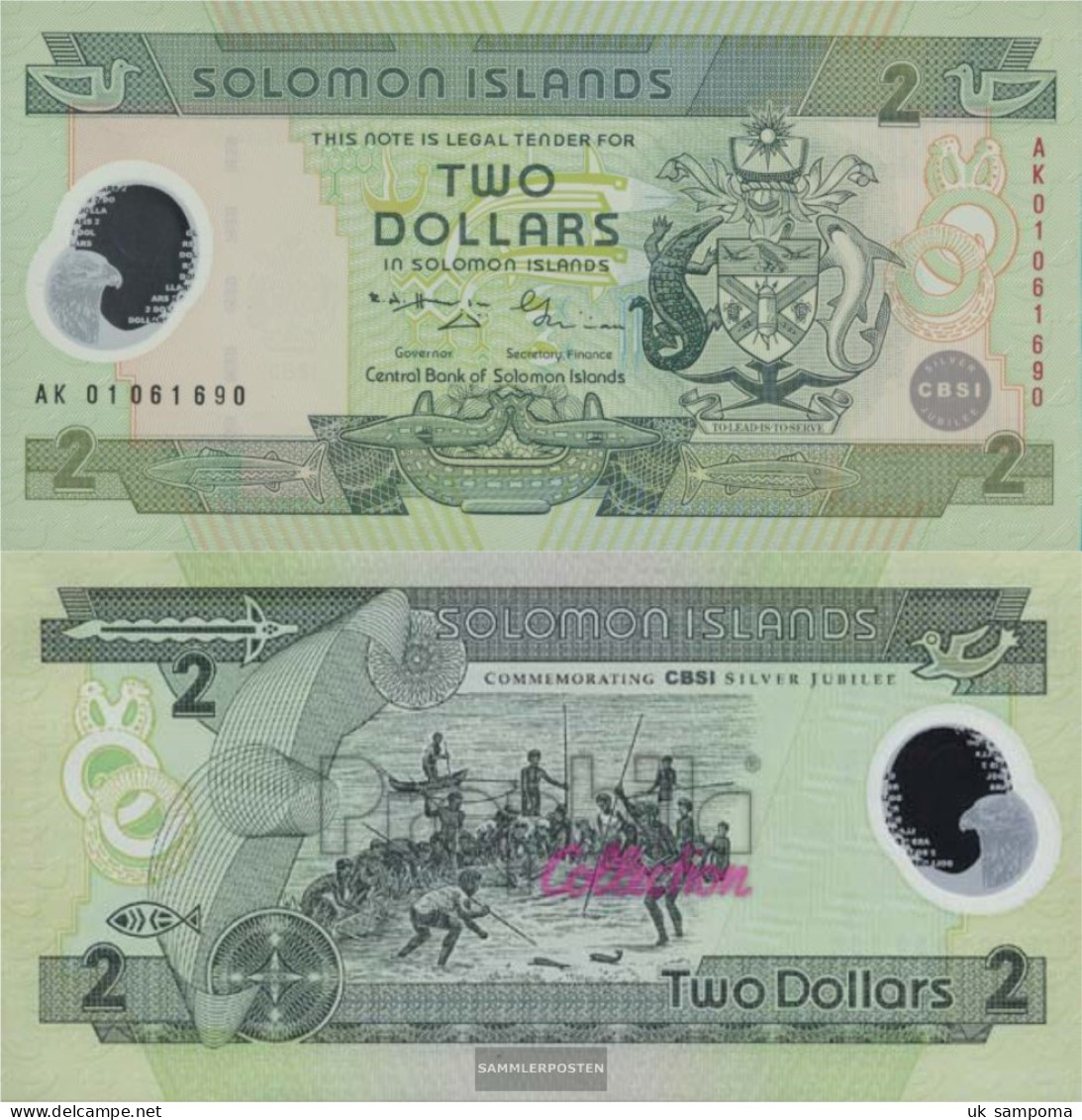 Salomoninseln Pick-number: 23 Uncirculated 2001 2 Dollars - Salomonseilanden