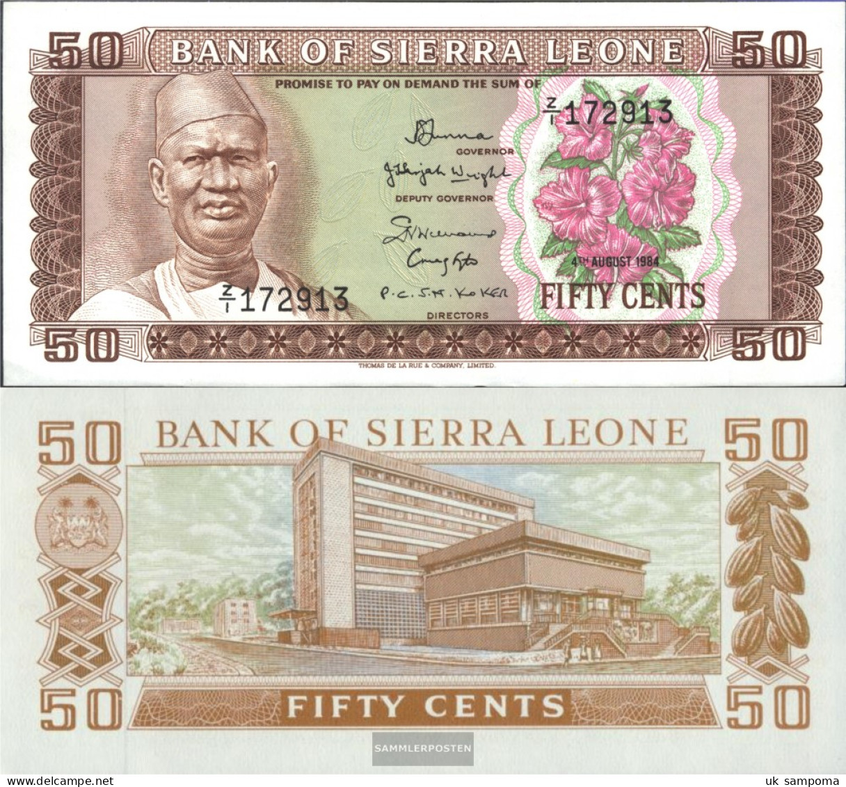 Sierra Leone 4e Uncirculated 1984 50 CENT - Sierra Leone