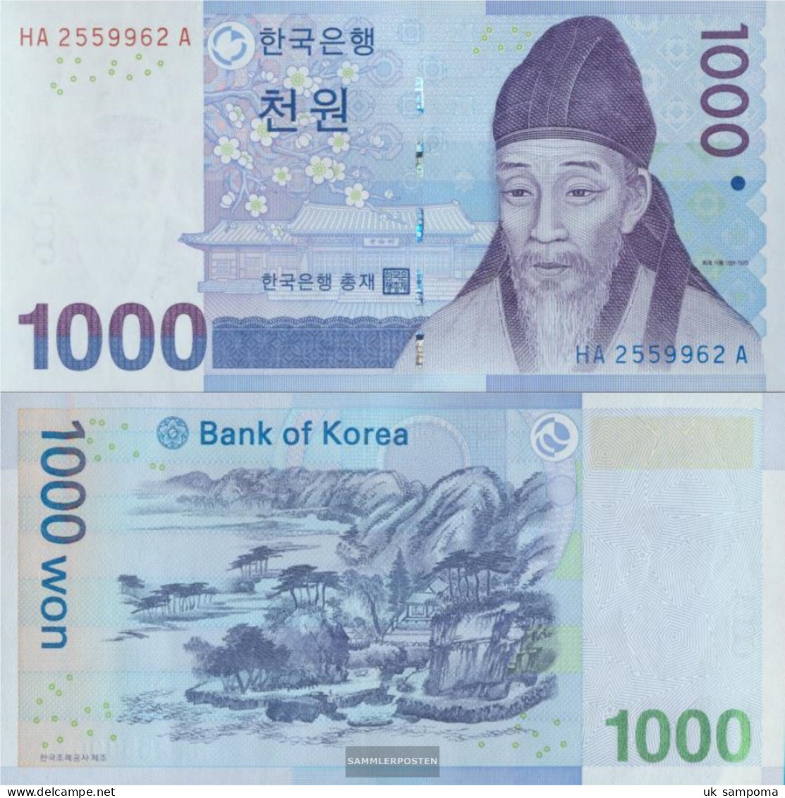 South-Korea Pick-number: 54a Uncirculated 2007 1.000 Won - Korea (Süd-)