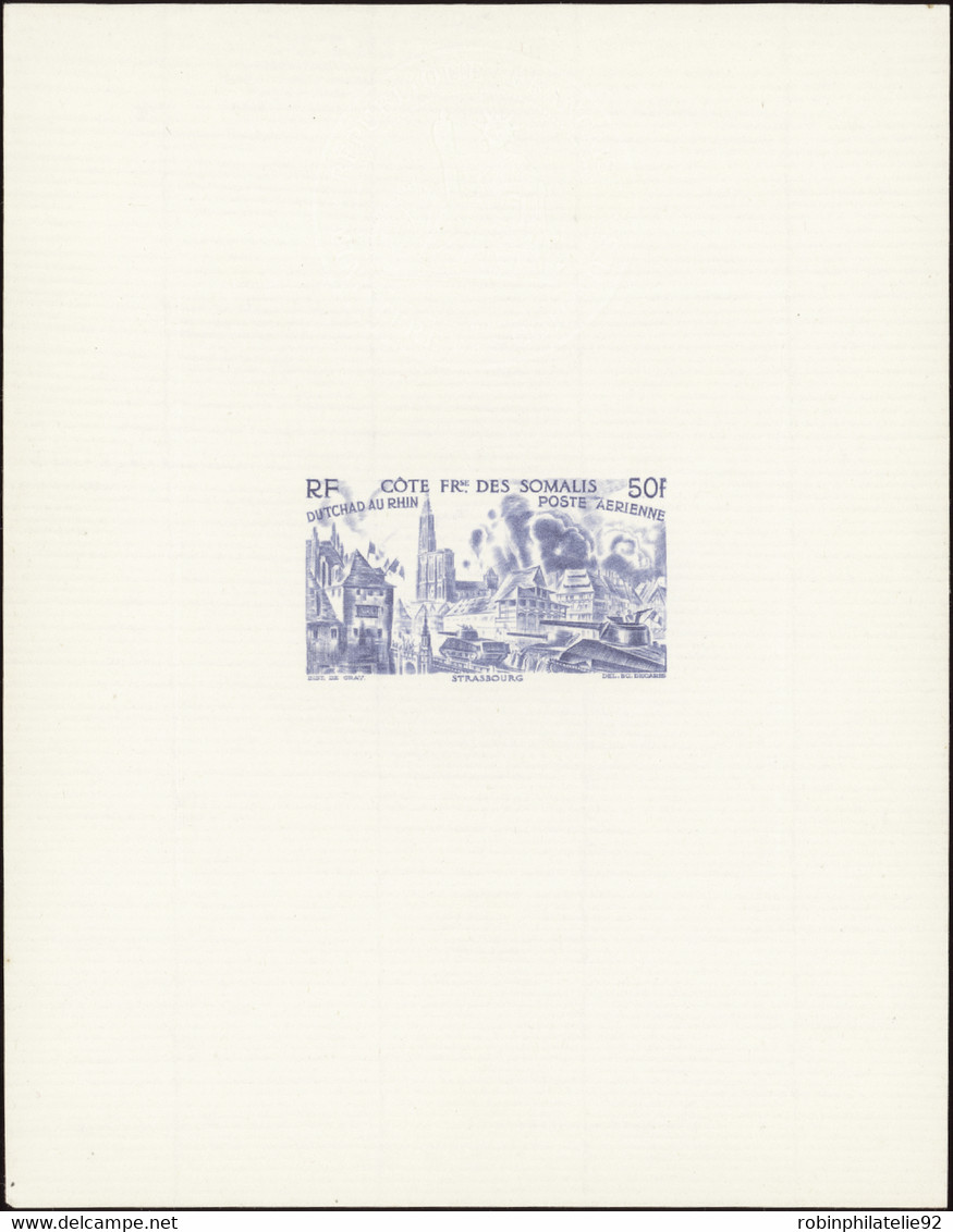 Côte Des Somalis épreuves De Luxe Poste Aérienne N°14 /19 Tchad Au Rhin 6 épreuves De Luxe - Autres & Non Classés