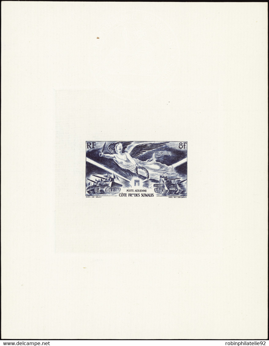 Côte Des Somalis épreuves De Luxe Poste Aérienne N°13 Anniversaire De La Victoire épreuve De  Luxe - Other & Unclassified