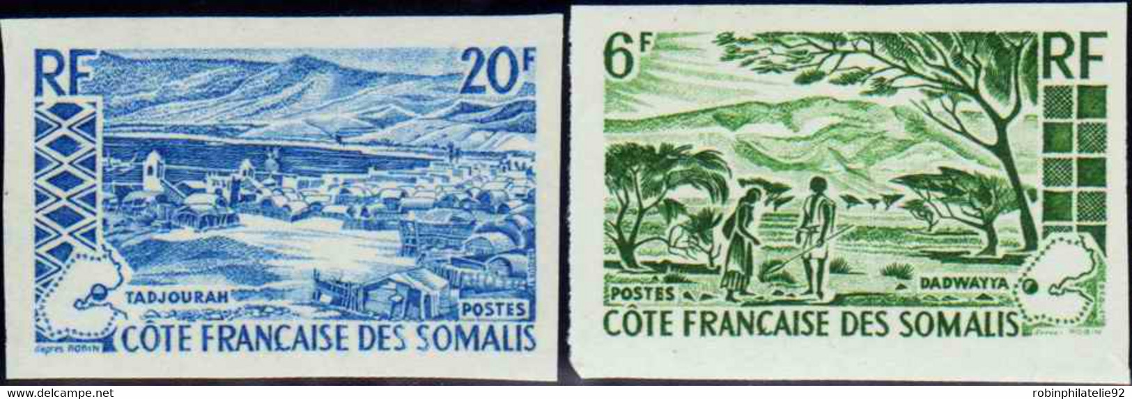 Côte Des Somalis Essais De Couleur N°322 /323 Paysages 2 Valeurs  Qualité:** - Altri & Non Classificati