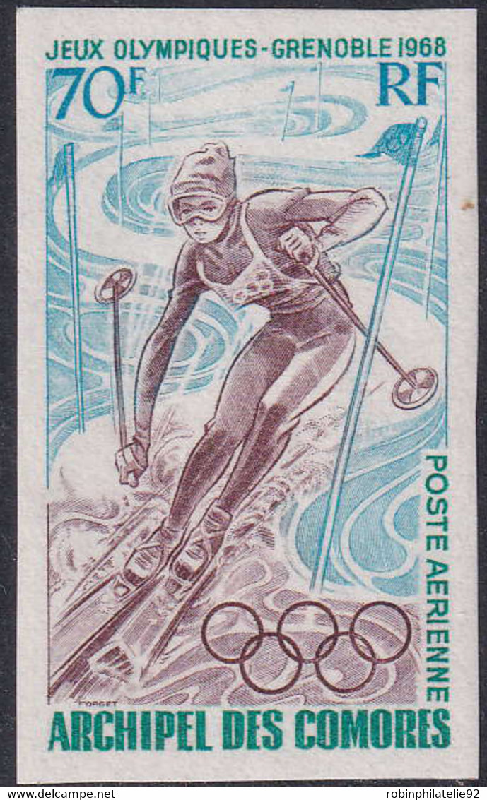 Comores Non Dentelés Poste Aérienne N°22 Jeux Olympiques De Grenoble 1968 Qualité:** - Sonstige & Ohne Zuordnung