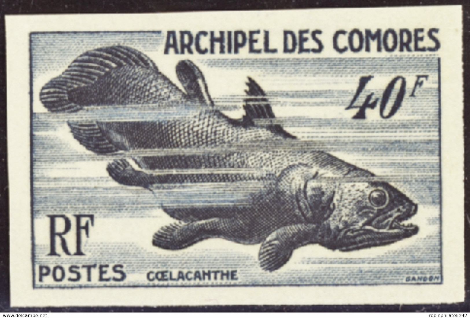 Comores Non Dentelés N°13 Faune Marine Coelacanthe Non Dentelé Qualité:** - Andere & Zonder Classificatie